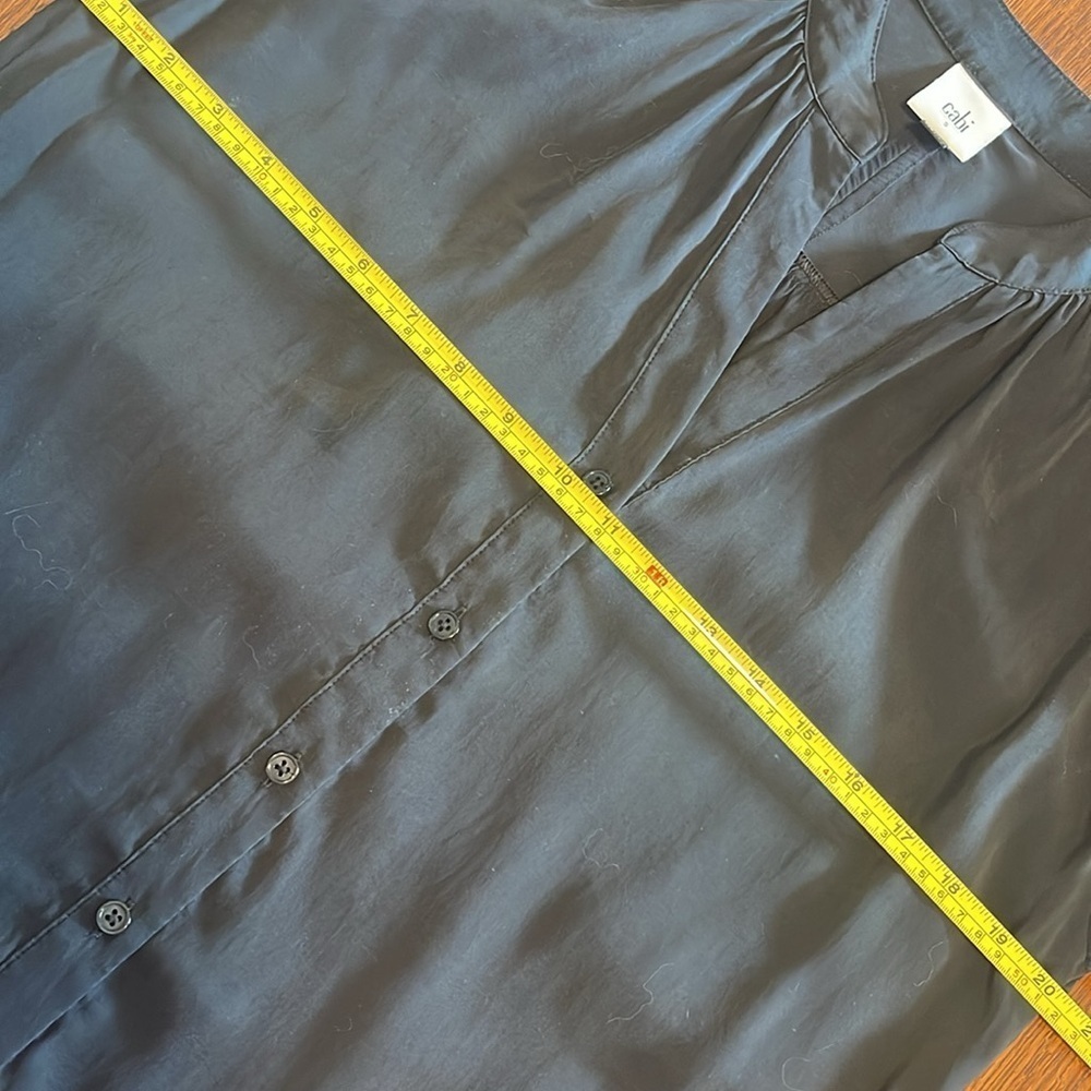Cabi Lyric Blouse Top Small Black Convertible sleeves Small Modal button down - Picture 5 of 7